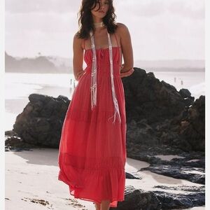 Free People Taking Sides Maxi Dress Sz Small in Talking Rose